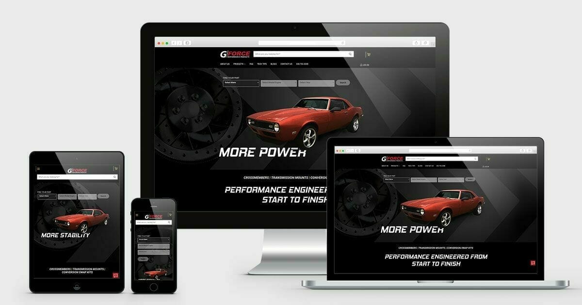 Mobile and desktop images of a small business website design